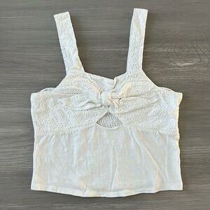 Zara Kids White Eyelet Tank